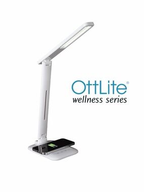 NIB Ottlite White Wellness Series LED Desk Lamp with Wireless Charging